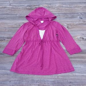 Maurices Hooded 3/4 Sleeve Flowy Top